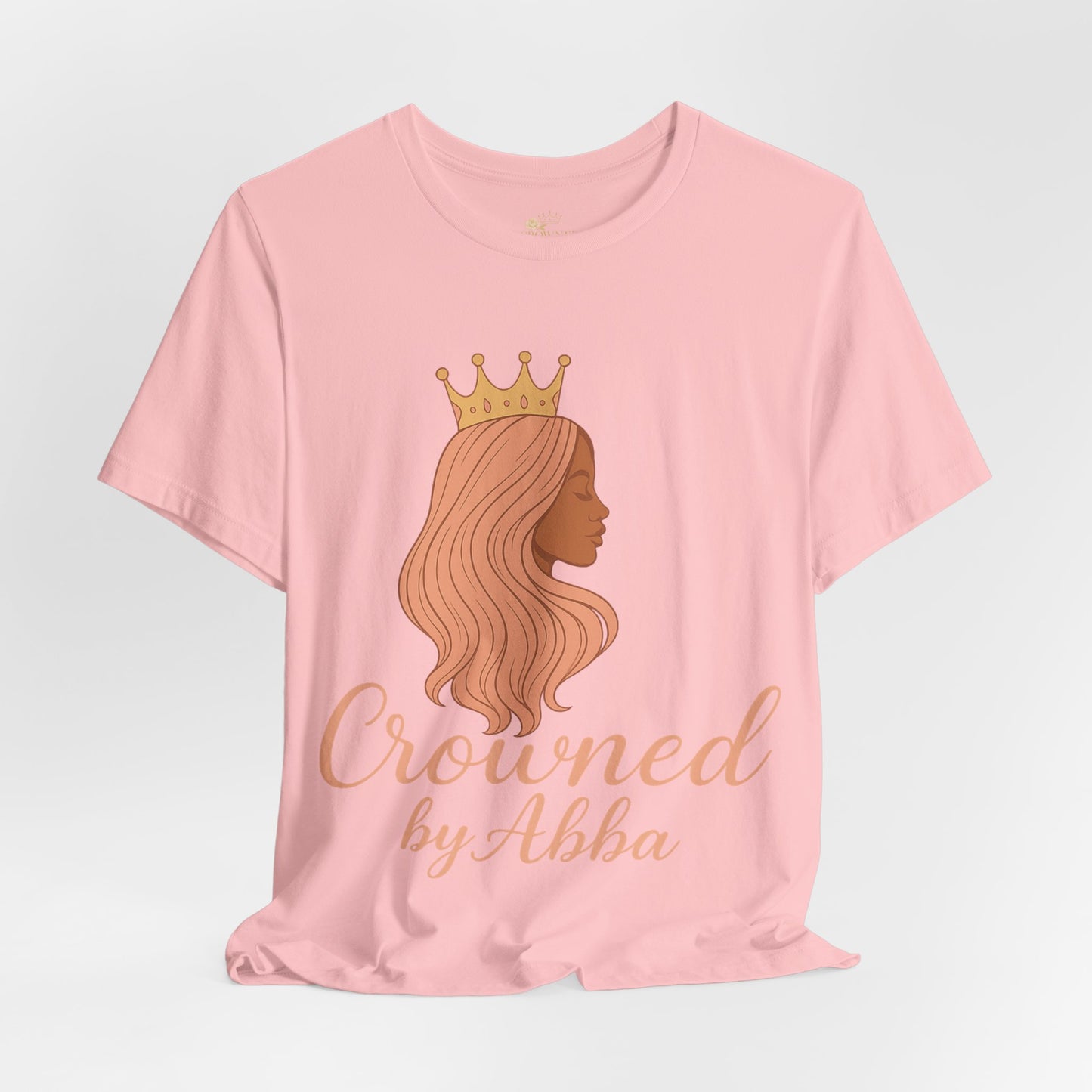 Crowned by Abba T-Shirt — Pastel Crown & Ribbon Christian Inspirational Tee