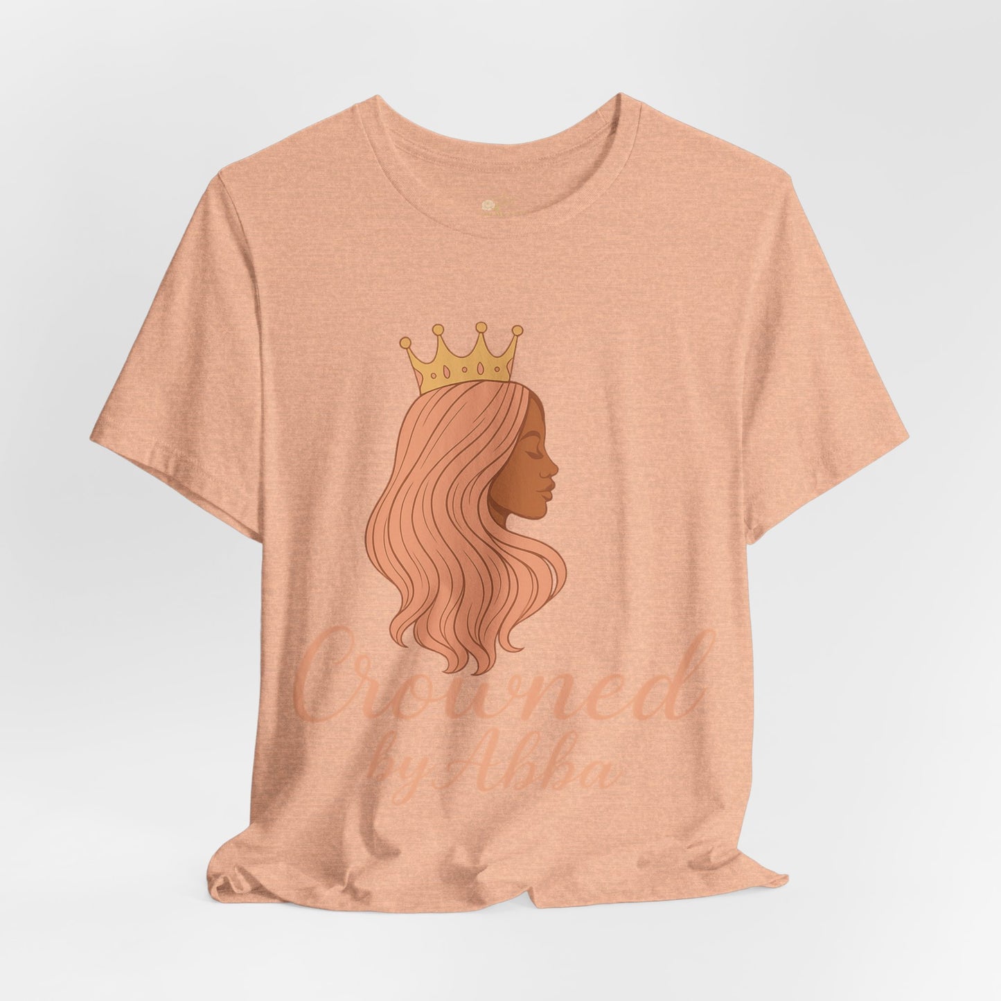 Crowned by Abba T-Shirt — Pastel Crown & Ribbon Christian Inspirational Tee