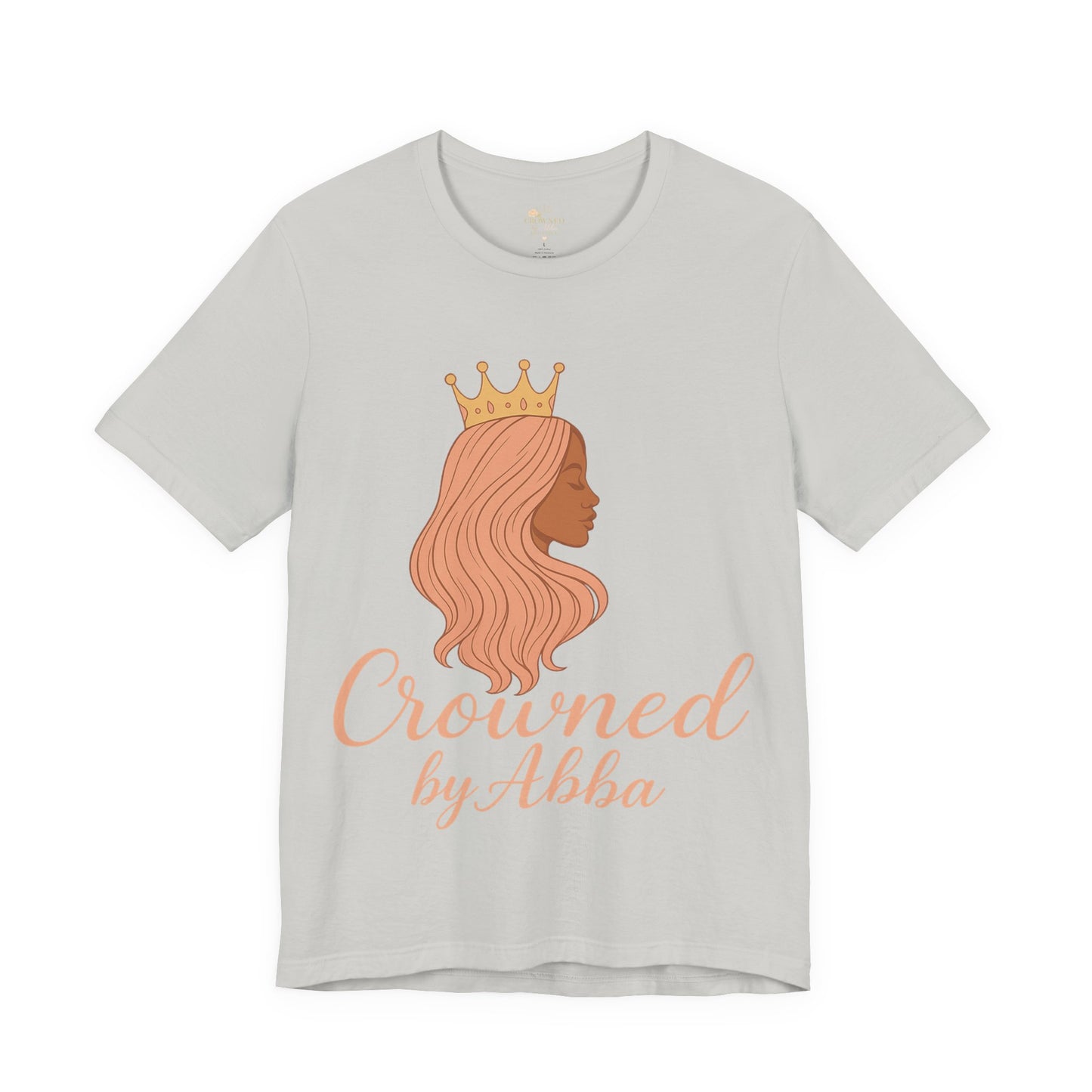 Crowned by Abba T-Shirt — Pastel Crown & Ribbon Christian Inspirational Tee