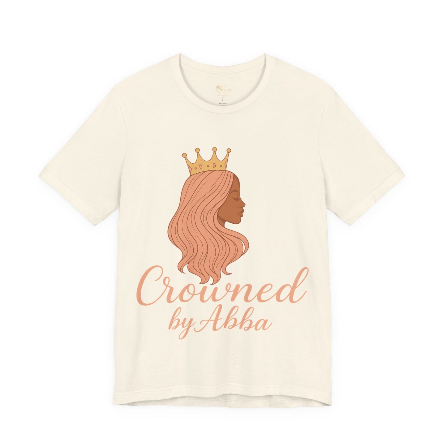 Crowned by Abba T-Shirt — Pastel Crown & Ribbon Christian Inspirational Tee