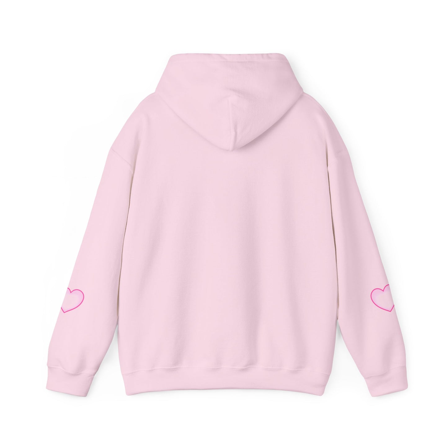 Christian Hoodie - "Loved by Abba" Pink Script with Heart Sleeve Design
