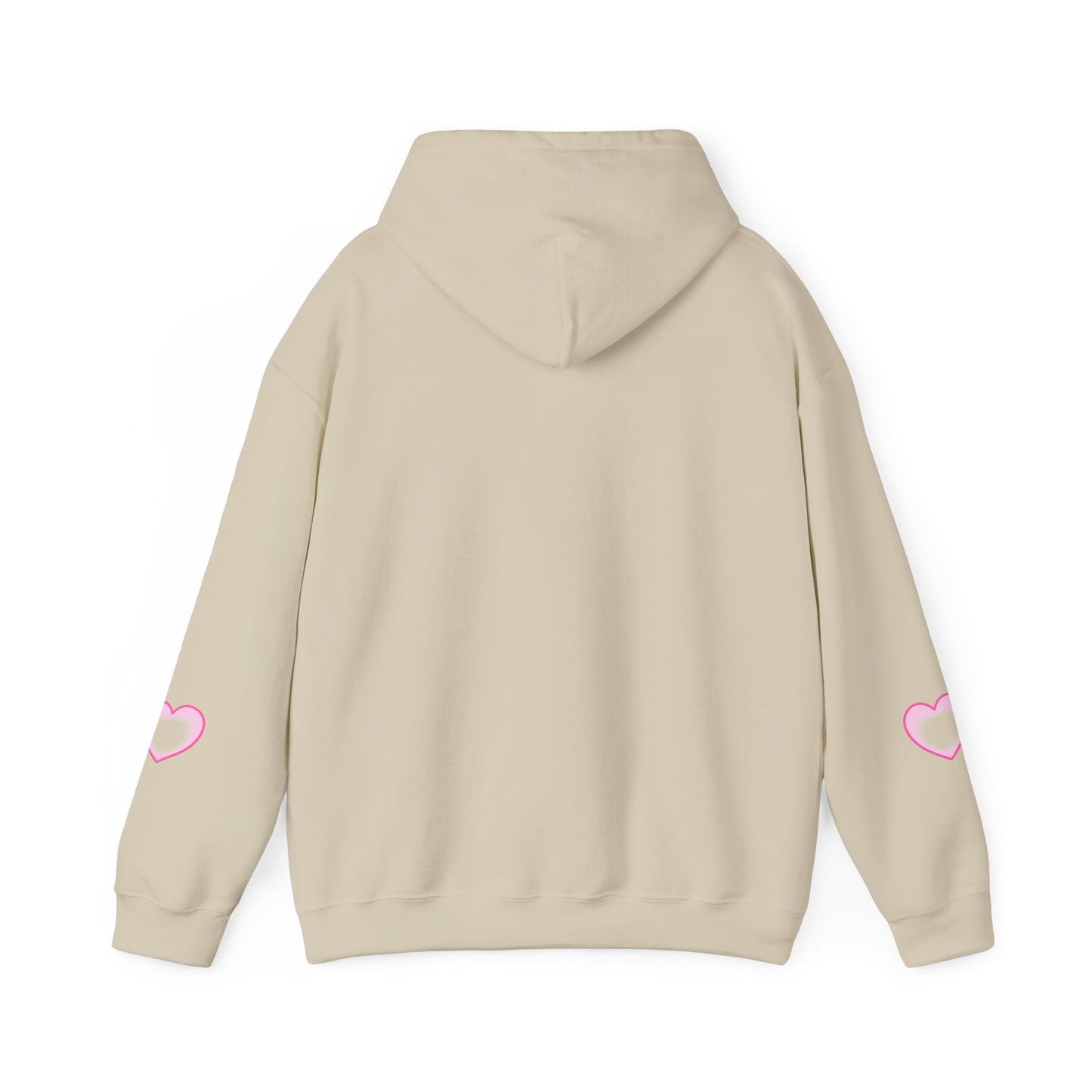 Christian Hoodie - "Loved by Abba" Pink Script with Heart Sleeve Design