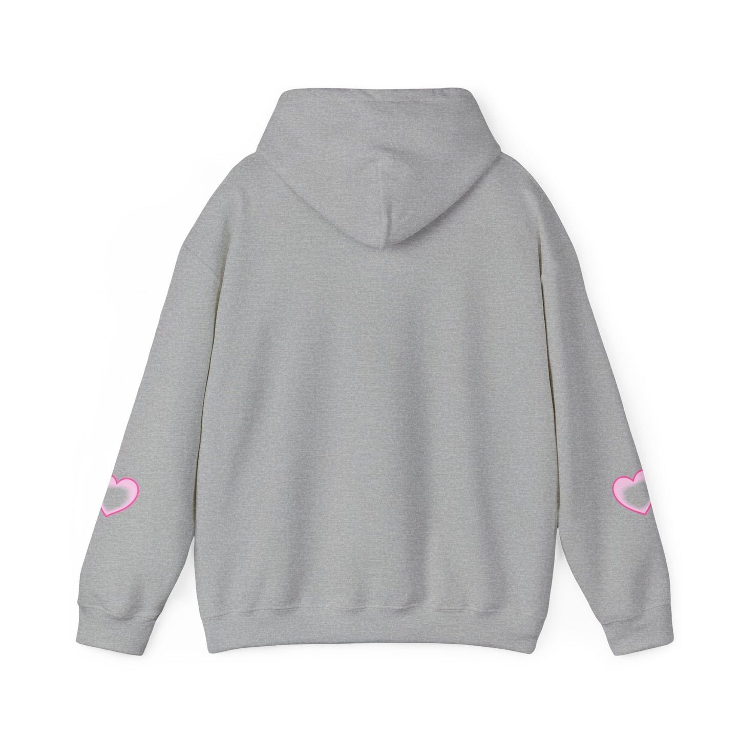 Christian Hoodie - "Loved by Abba" Pink Script with Heart Sleeve Design
