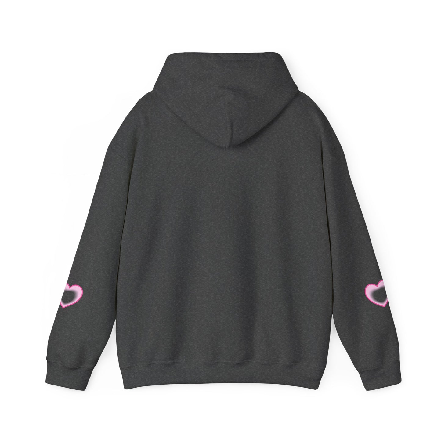 Christian Hoodie - "Loved by Abba" Pink Script with Heart Sleeve Design