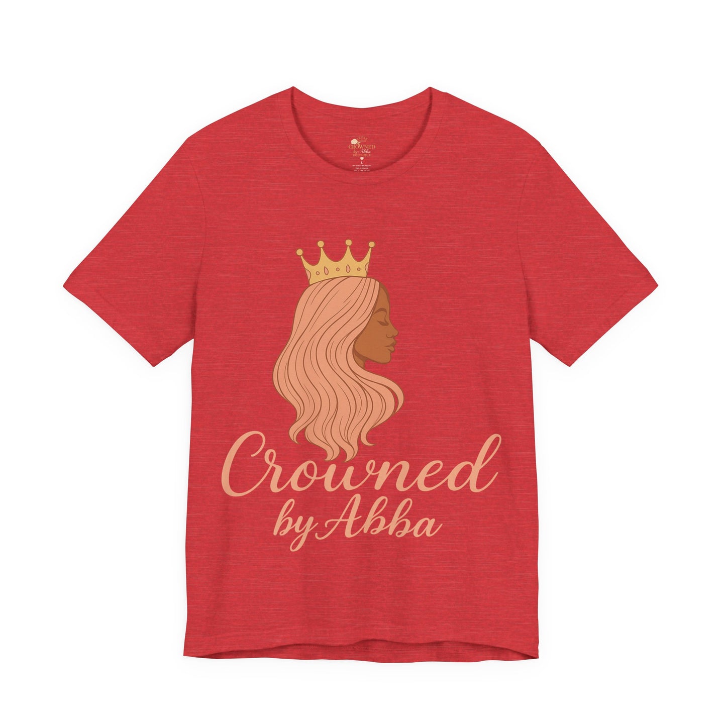 Crowned by Abba T-Shirt — Pastel Crown & Ribbon Christian Inspirational Tee