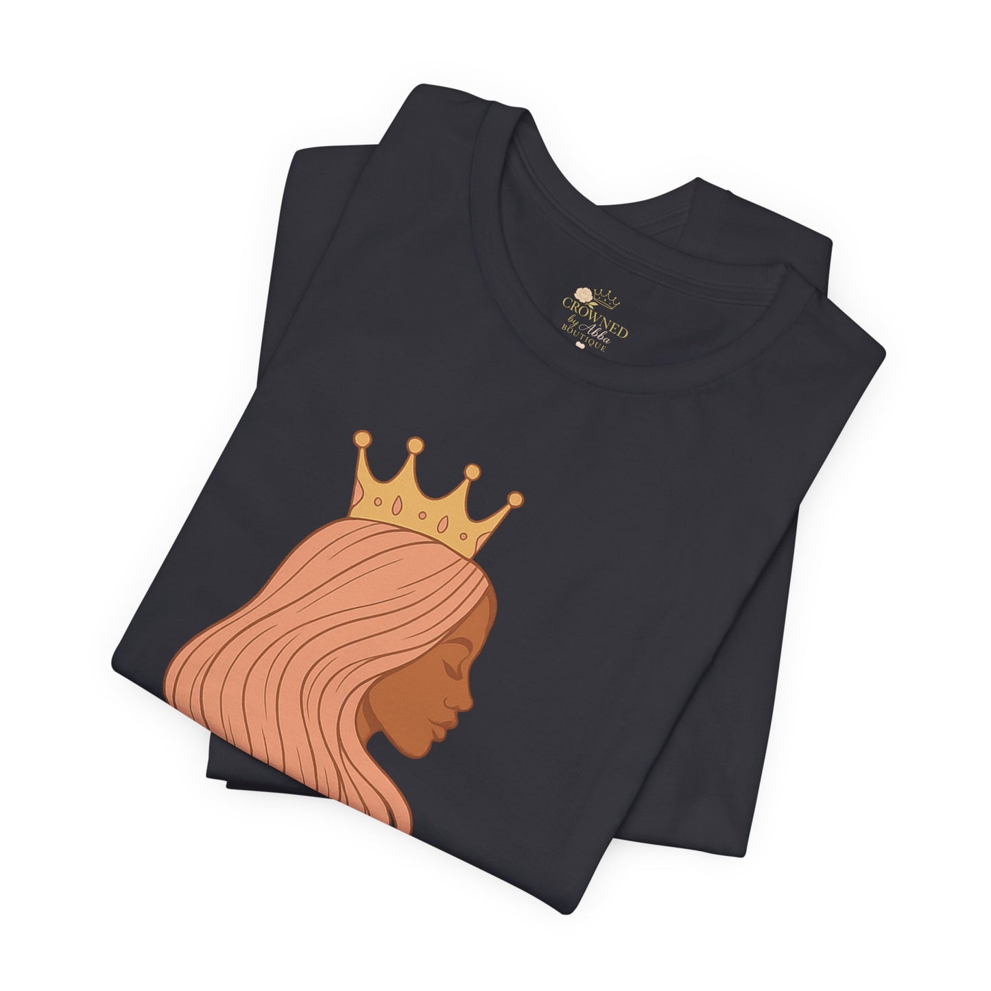Crowned by Abba T-Shirt — Pastel Crown & Ribbon Christian Inspirational Tee