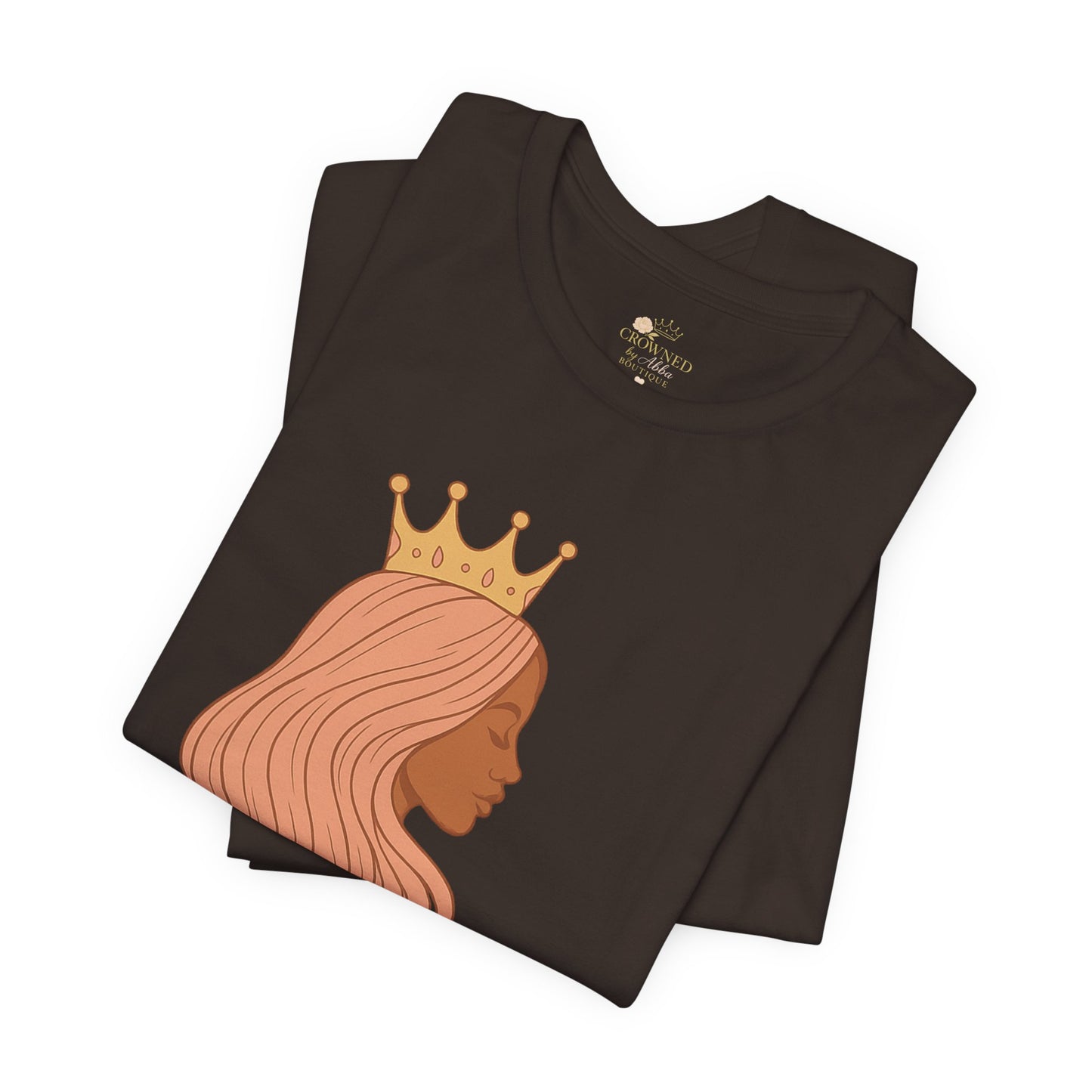 Crowned by Abba T-Shirt — Pastel Crown & Ribbon Christian Inspirational Tee