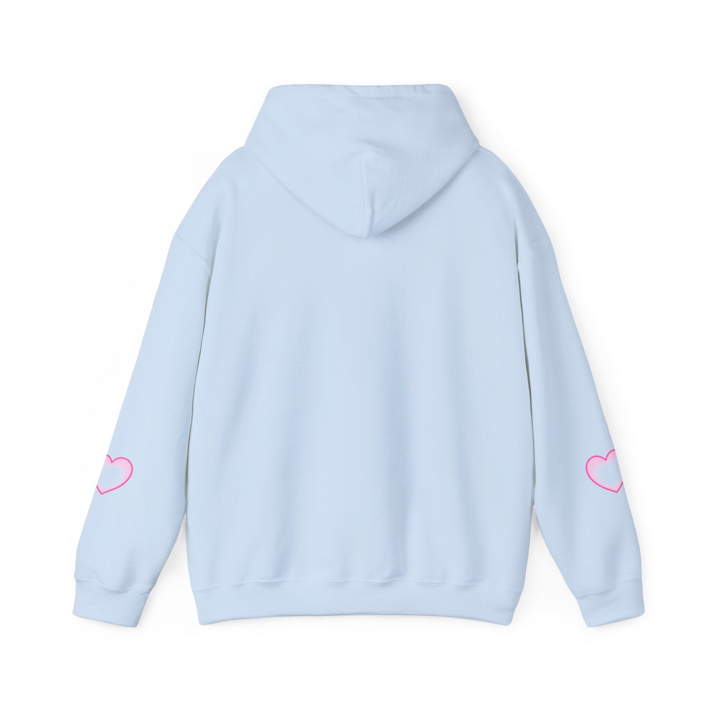 Christian Hoodie - "Loved by Abba" Pink Script with Heart Sleeve Design