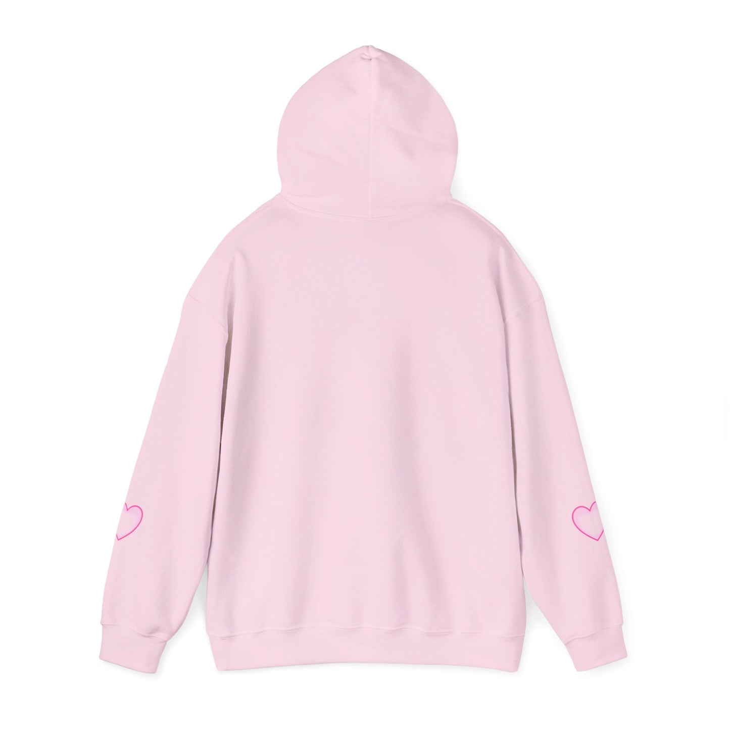 Christian Hoodie - "Loved by Abba" Pink Script with Heart Sleeve Design