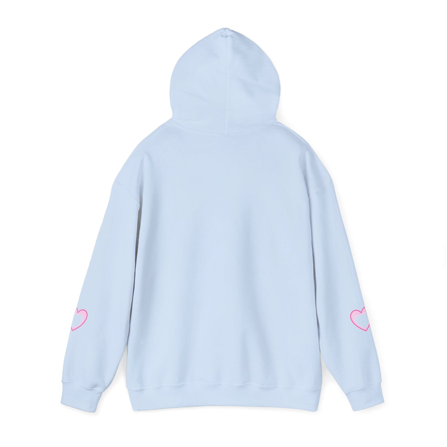 Christian Hoodie - "Loved by Abba" Pink Script with Heart Sleeve Design