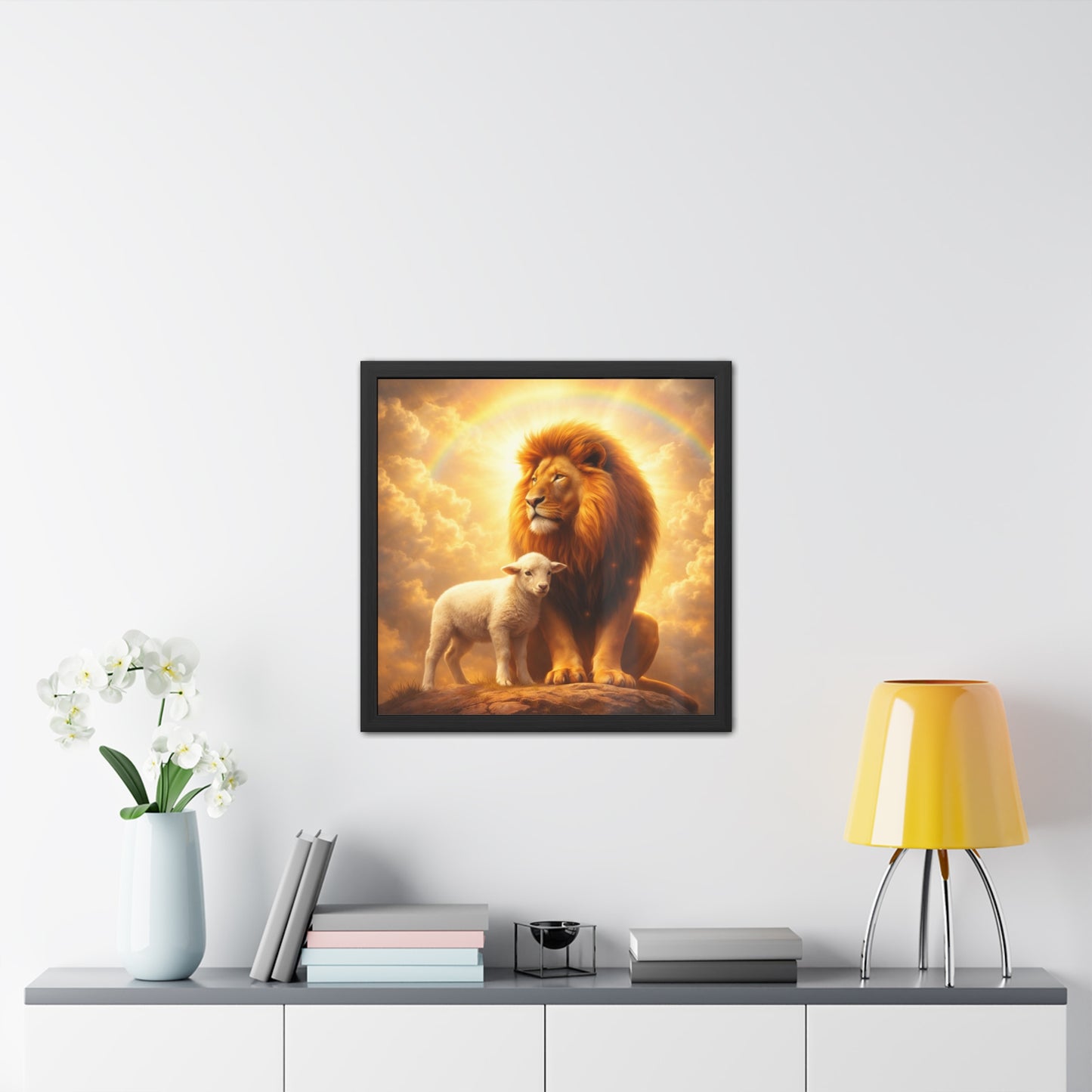 Lion and Lamb Wall Art (Inspirational Religious Print)