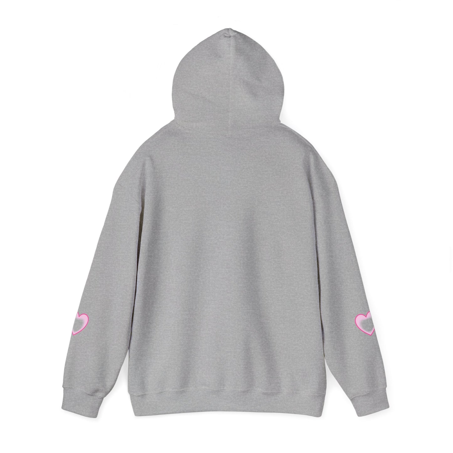 Christian Hoodie - "Loved by Abba" Pink Script with Heart Sleeve Design