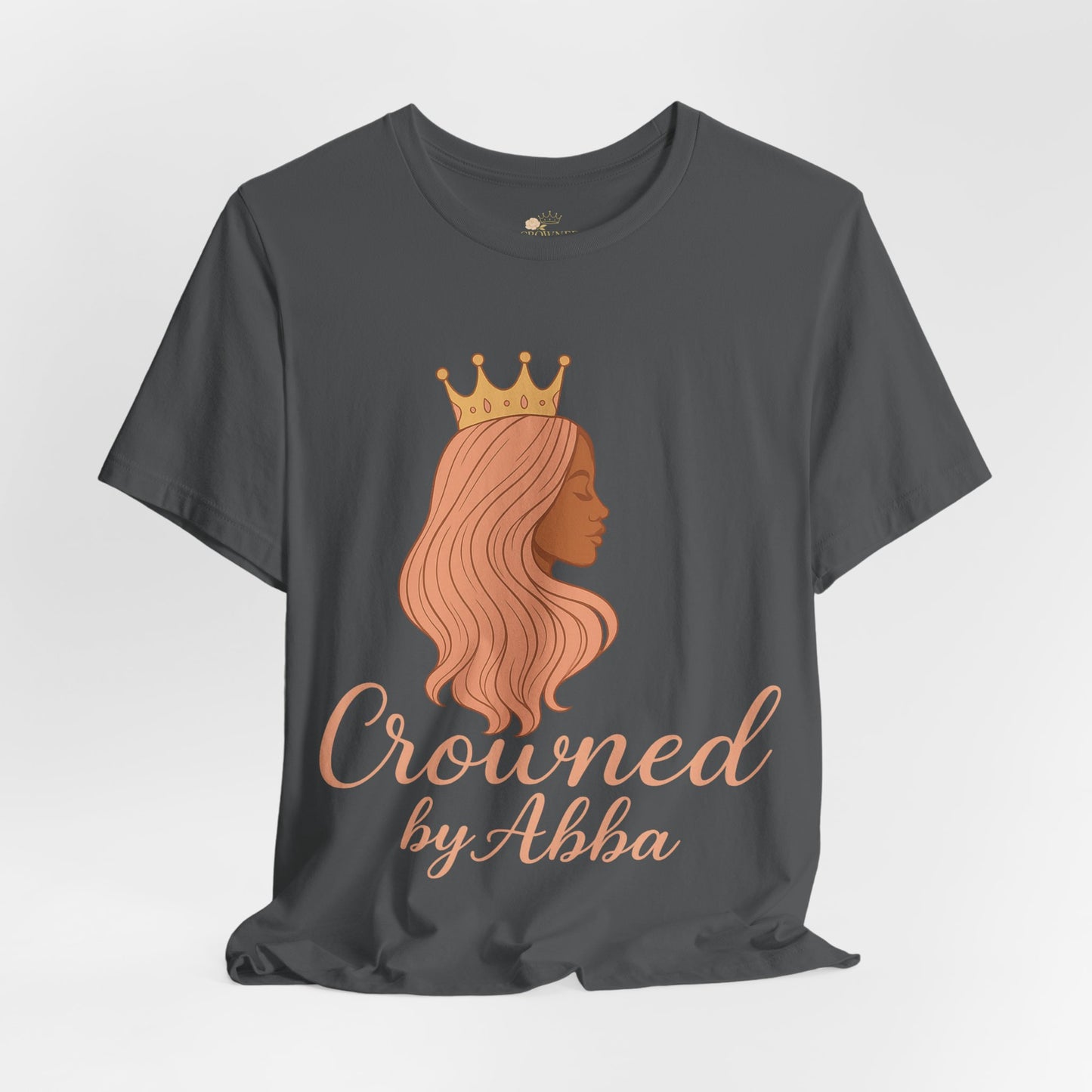 Crowned by Abba T-Shirt — Pastel Crown & Ribbon Christian Inspirational Tee