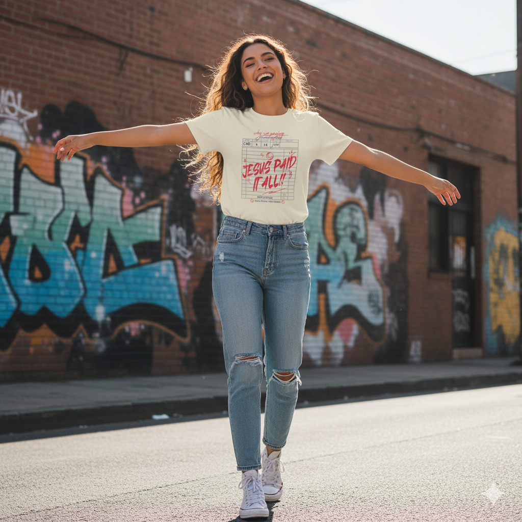 Jesus Paid It All T-Shirt — Vintage Receipt Graphic Christian Tee