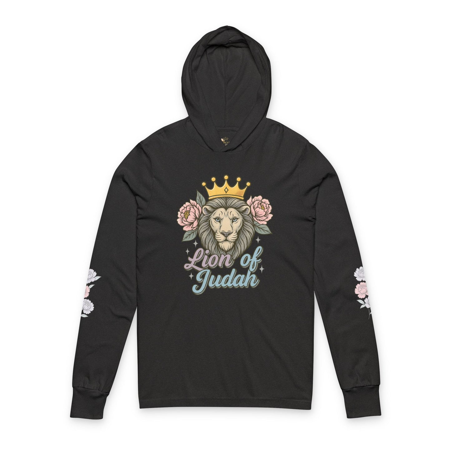 Lion of Judah Hooded Long Sleeve Tee Christian Lightweight Hoodie