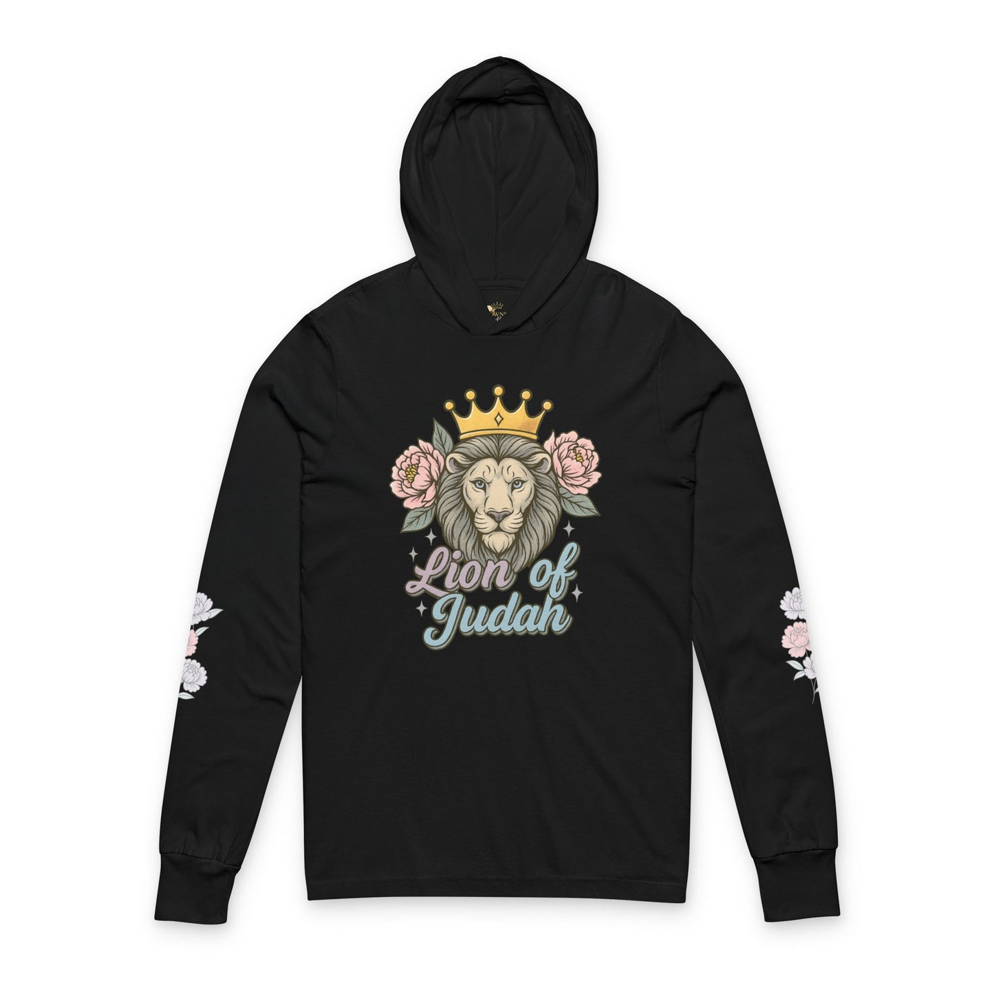 Lion of Judah Hooded Long Sleeve Tee Christian Lightweight Hoodie