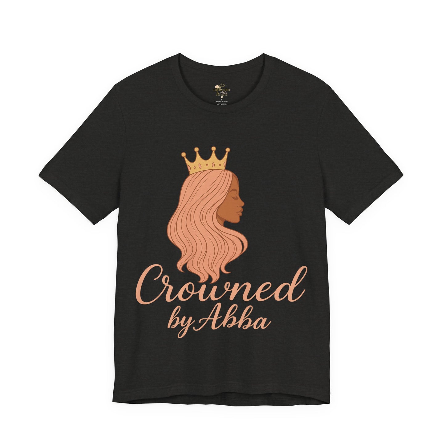 Crowned by Abba T-Shirt — Pastel Crown & Ribbon Christian Inspirational Tee