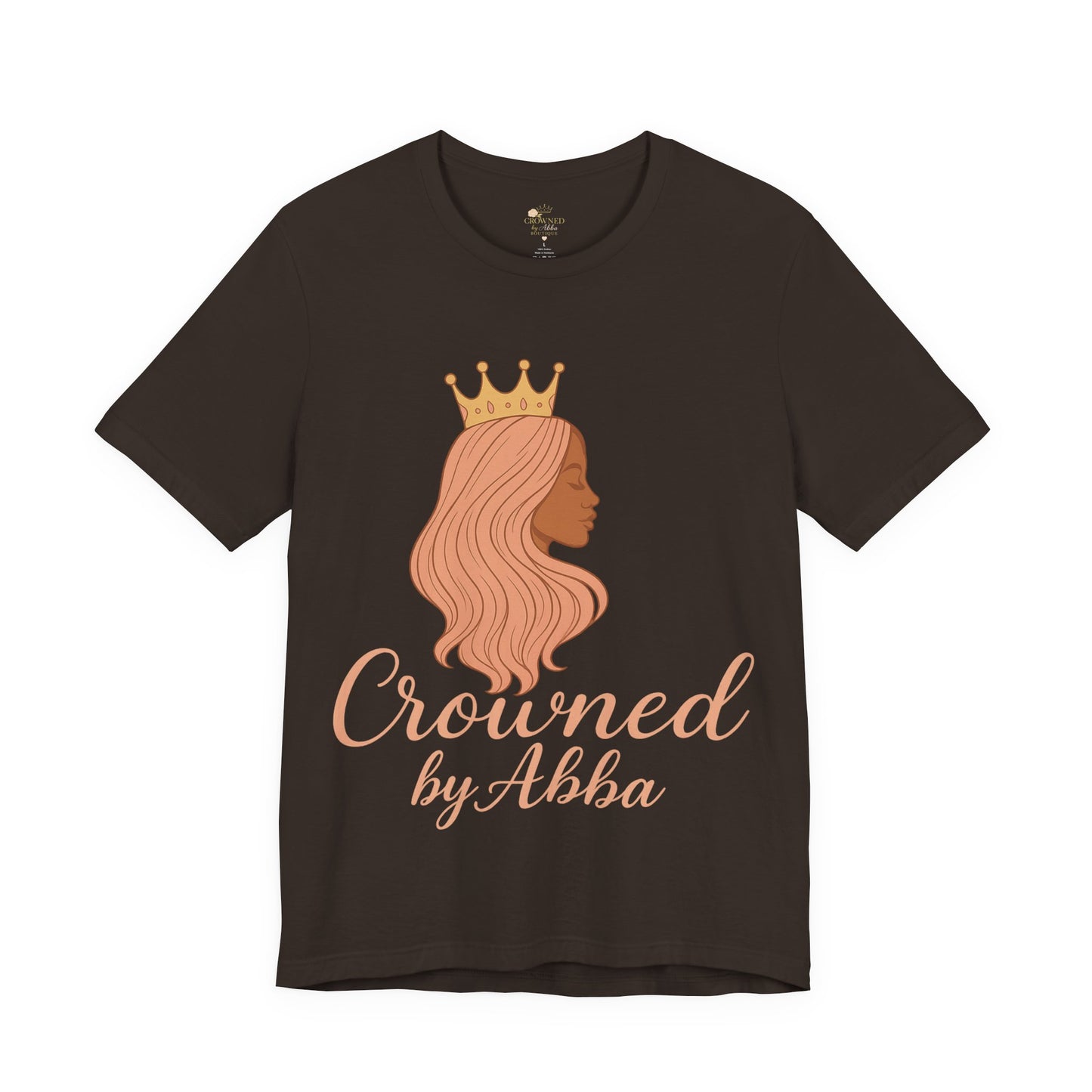 Crowned by Abba T-Shirt — Pastel Crown & Ribbon Christian Inspirational Tee