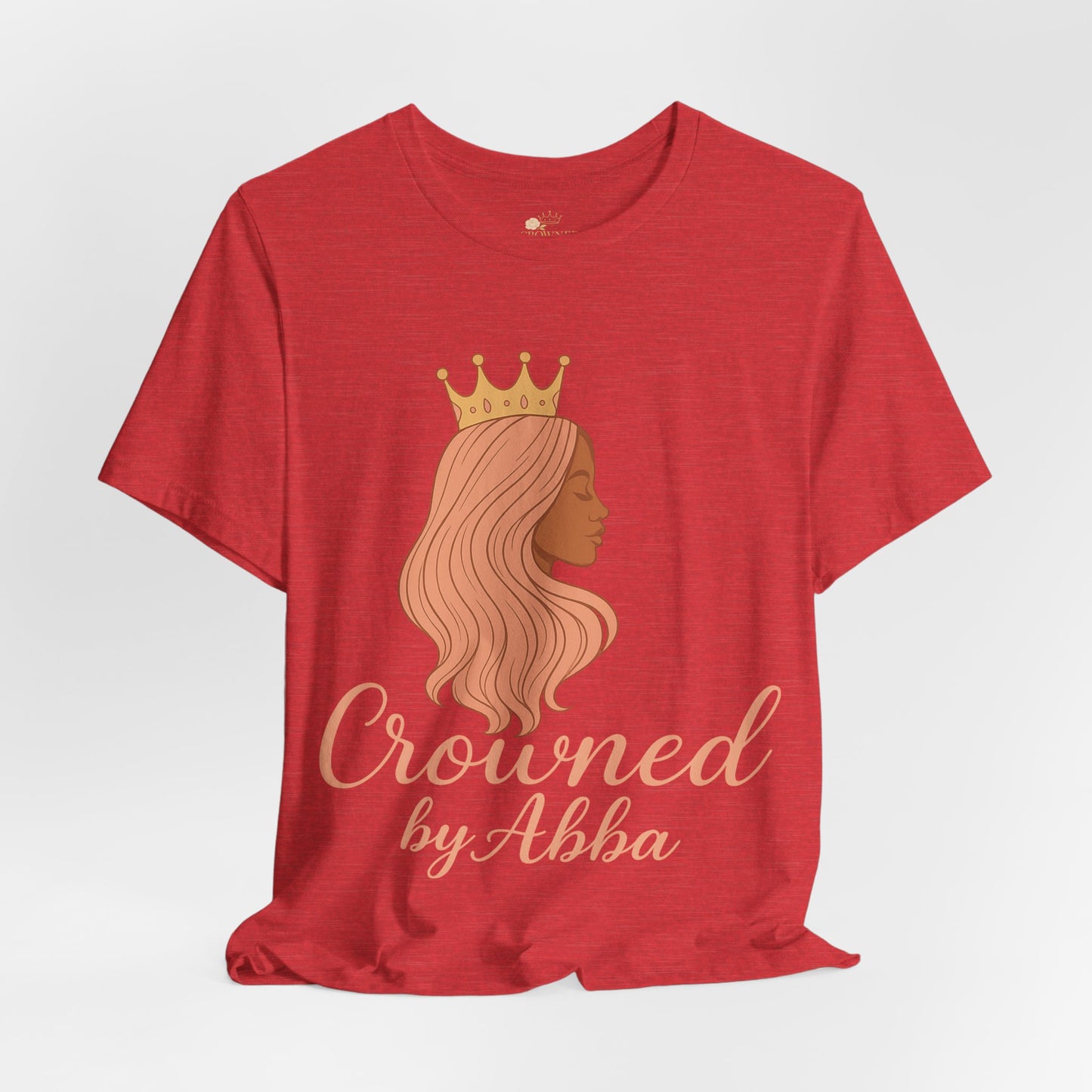 Crowned by Abba T-Shirt — Pastel Crown & Ribbon Christian Inspirational Tee