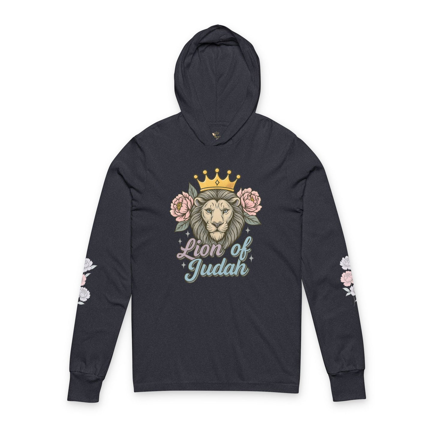 Lion of Judah Hooded Long Sleeve Tee Christian Lightweight Hoodie