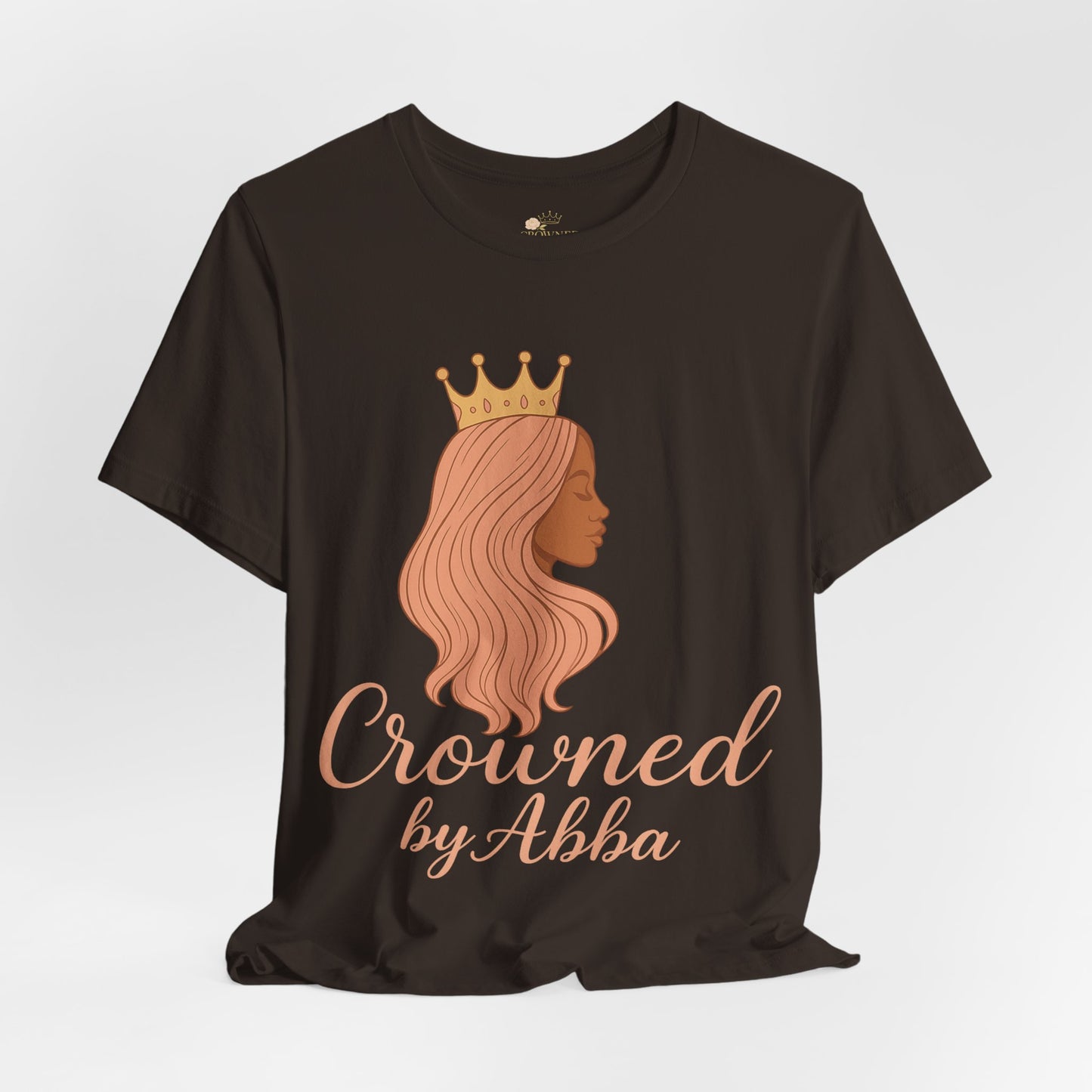 Crowned by Abba T-Shirt — Pastel Crown & Ribbon Christian Inspirational Tee