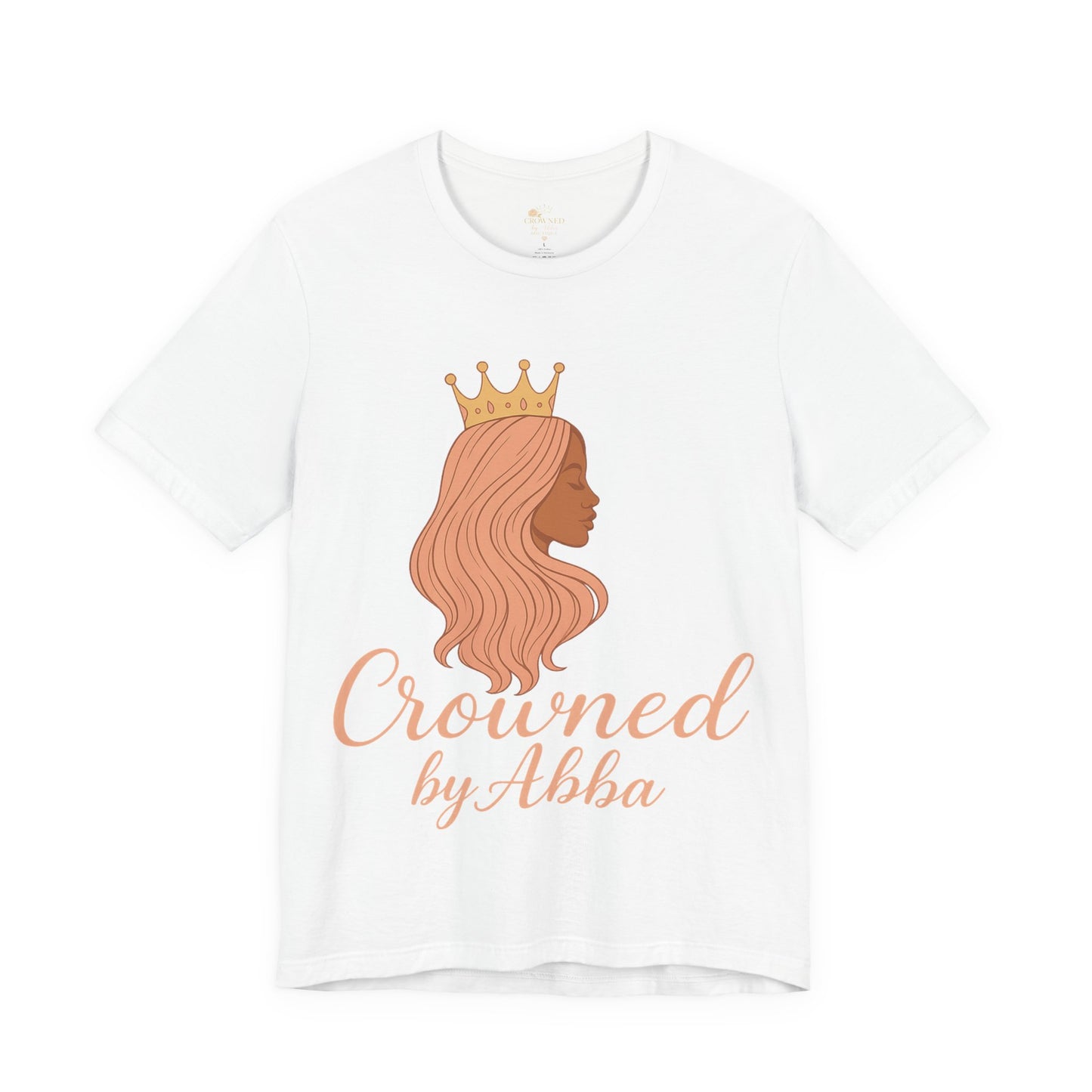 Crowned by Abba T-Shirt — Pastel Crown & Ribbon Christian Inspirational Tee