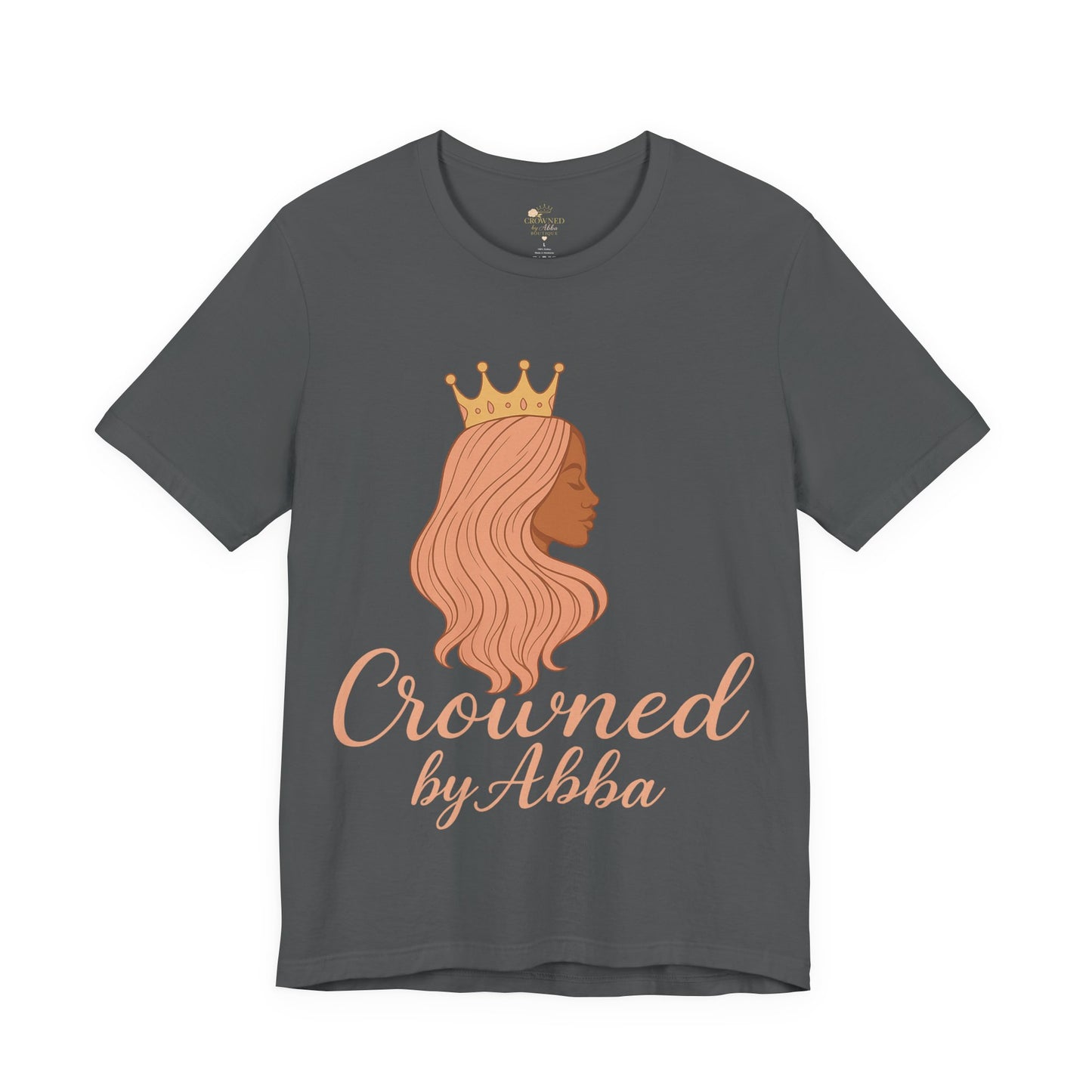 Crowned by Abba T-Shirt — Pastel Crown & Ribbon Christian Inspirational Tee