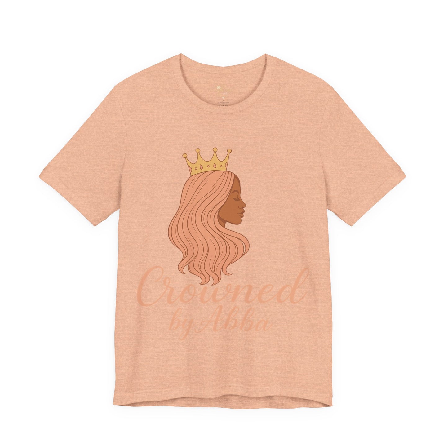 Crowned by Abba T-Shirt — Pastel Crown & Ribbon Christian Inspirational Tee