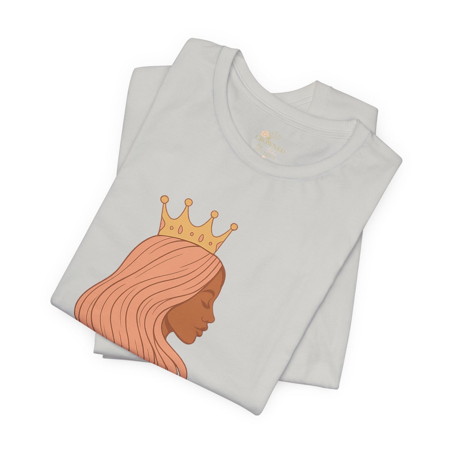 Crowned by Abba T-Shirt — Pastel Crown & Ribbon Christian Inspirational Tee