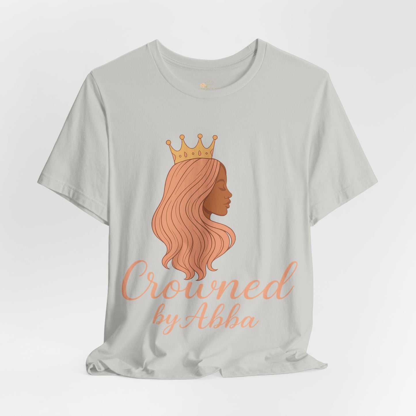 Crowned by Abba T-Shirt — Pastel Crown & Ribbon Christian Inspirational Tee