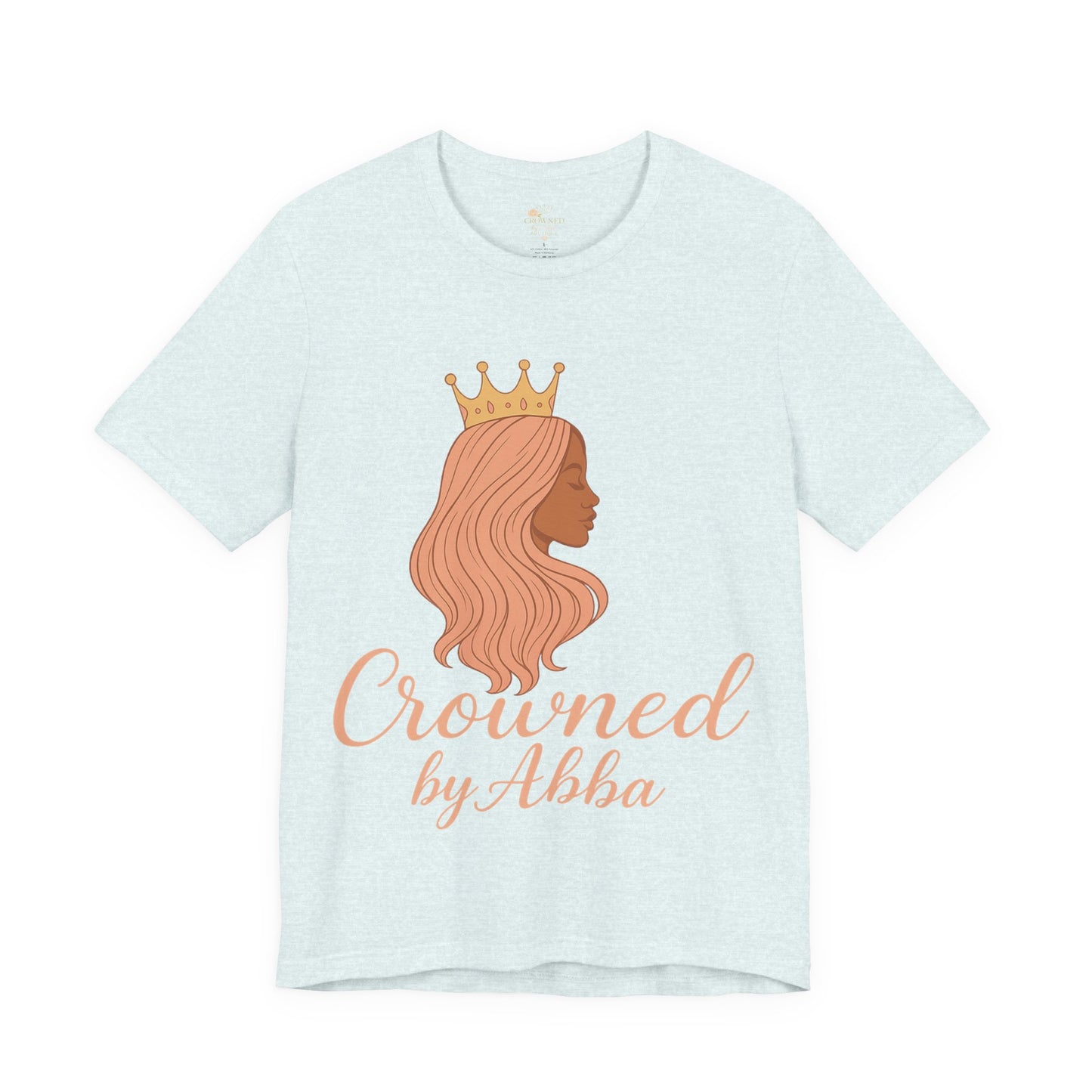 Crowned by Abba T-Shirt — Pastel Crown & Ribbon Christian Inspirational Tee