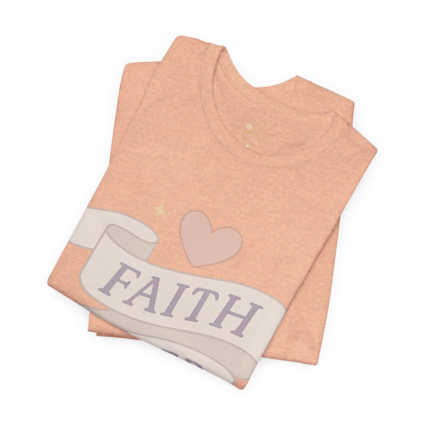 Faith Over Fear T-Shirt — Pastel Crown & Ribbon Christian Inspirational Tee