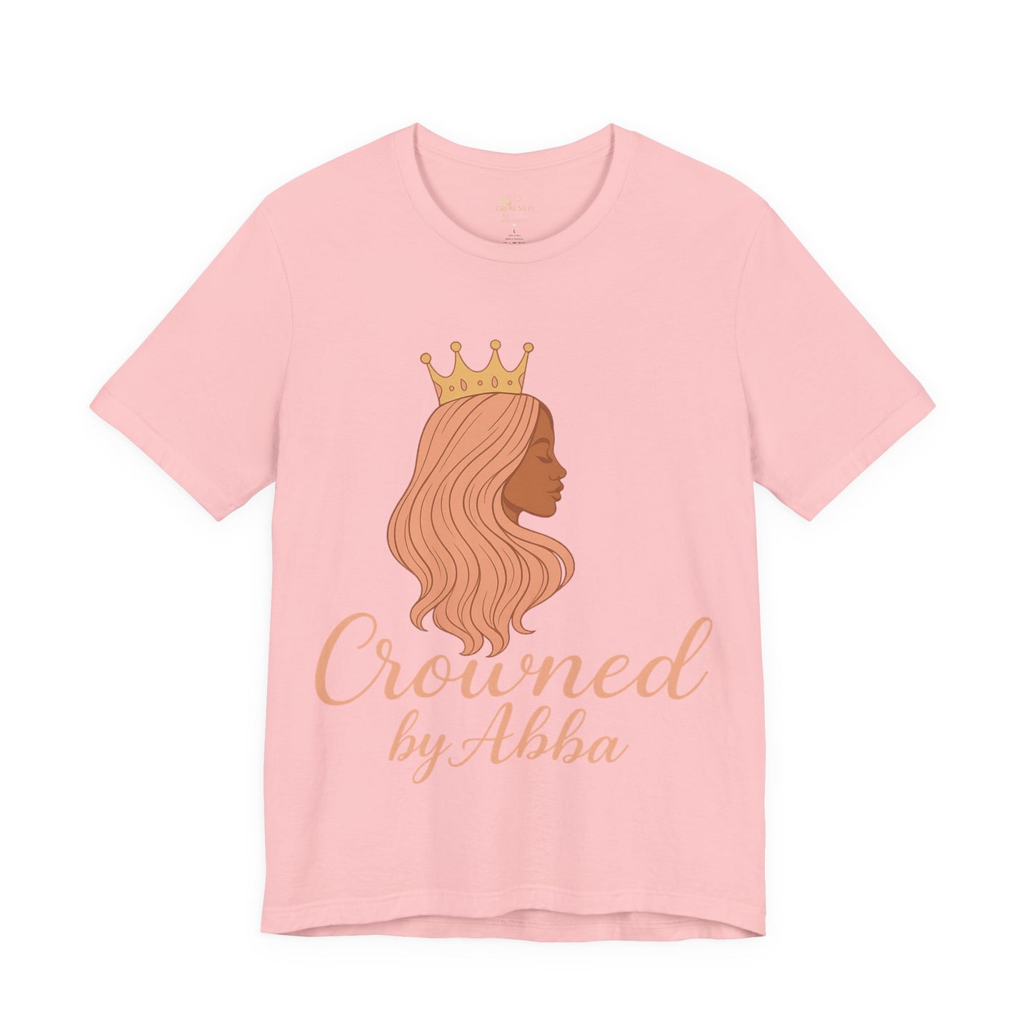 Crowned by Abba T-Shirt — Pastel Crown & Ribbon Christian Inspirational Tee