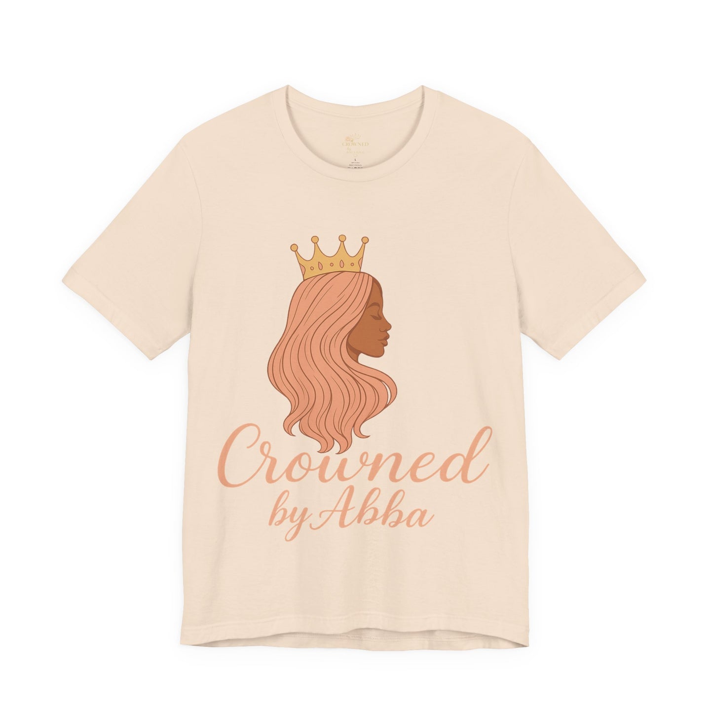Crowned by Abba T-Shirt — Pastel Crown & Ribbon Christian Inspirational Tee