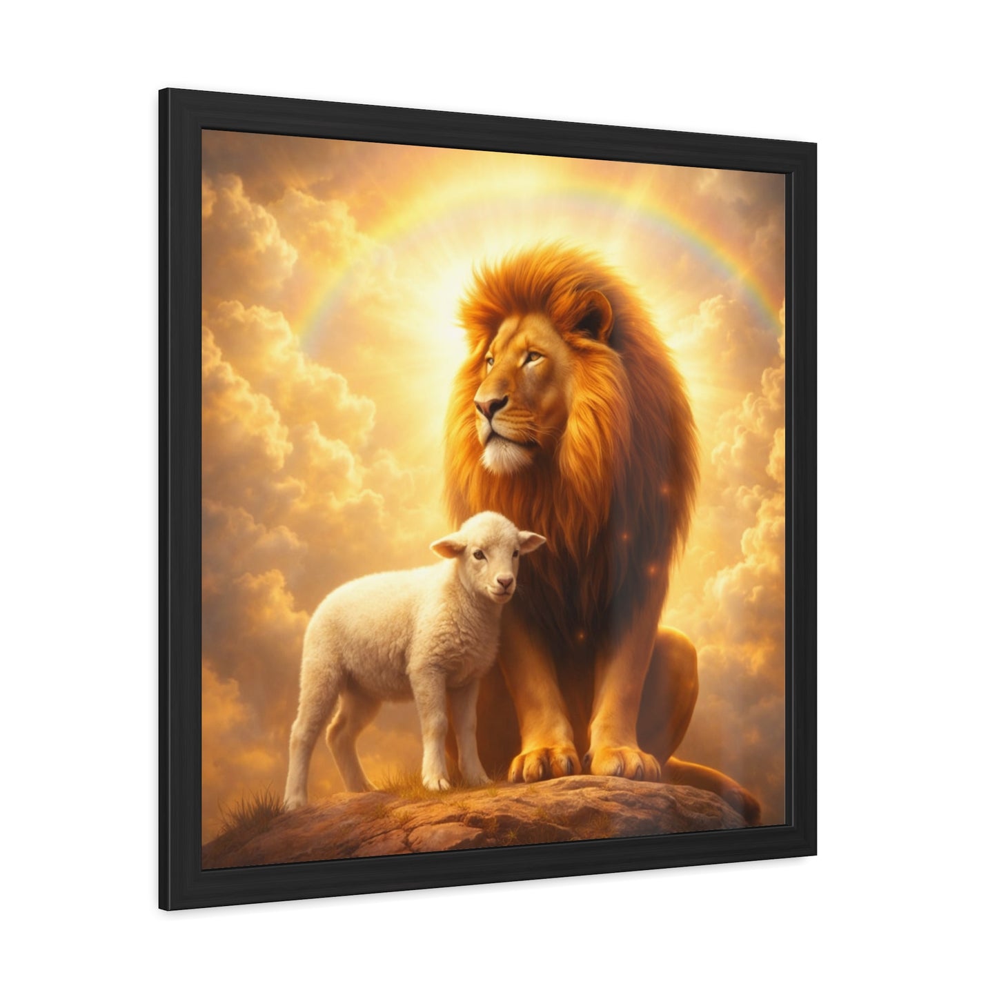 Lion and Lamb Wall Art (Inspirational Religious Print)
