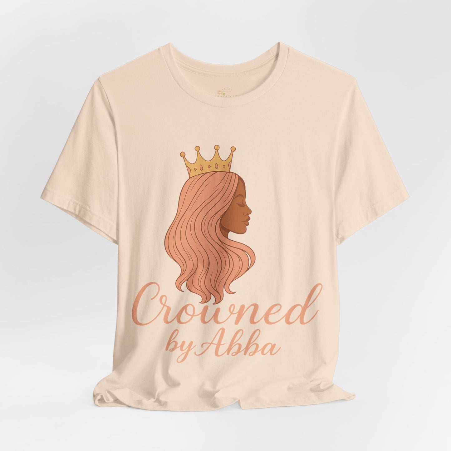Crowned by Abba T-Shirt — Pastel Crown & Ribbon Christian Inspirational Tee
