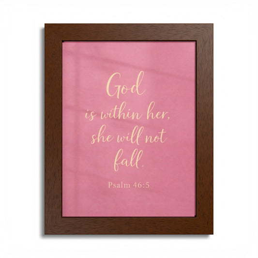 She Will Not Fall – Psalm 46:5 Scripture Wall Art
