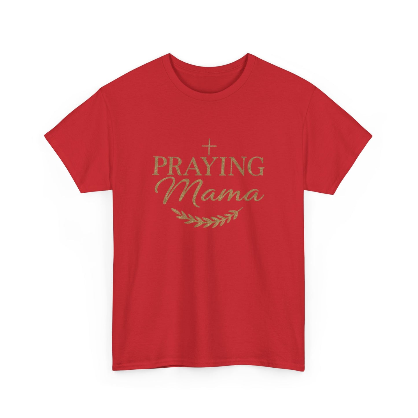 Praying Mama T‑Shirt — Faithful Mom Graphic Tee (Prayer Cross & Laurel)