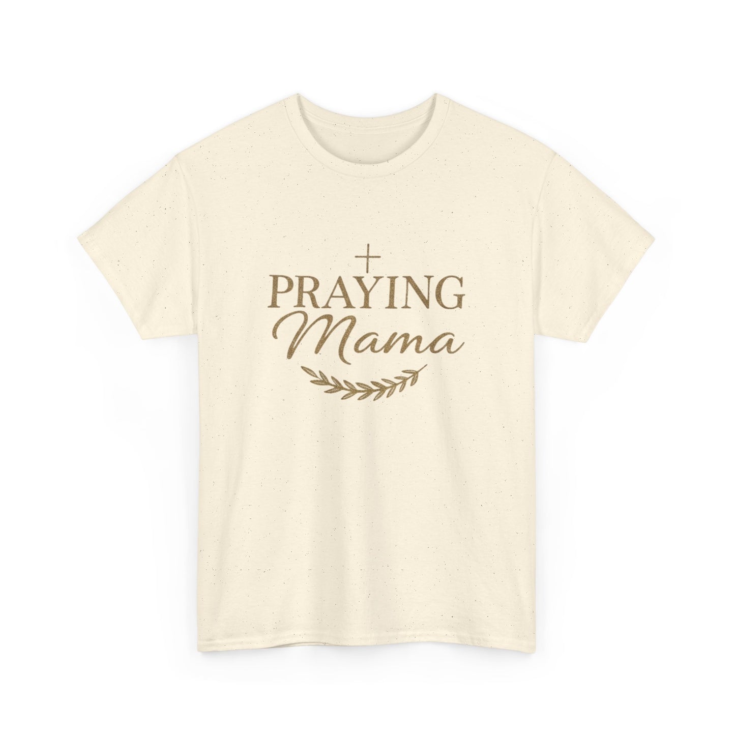 Praying Mama T‑Shirt — Faithful Mom Graphic Tee (Prayer Cross & Laurel)
