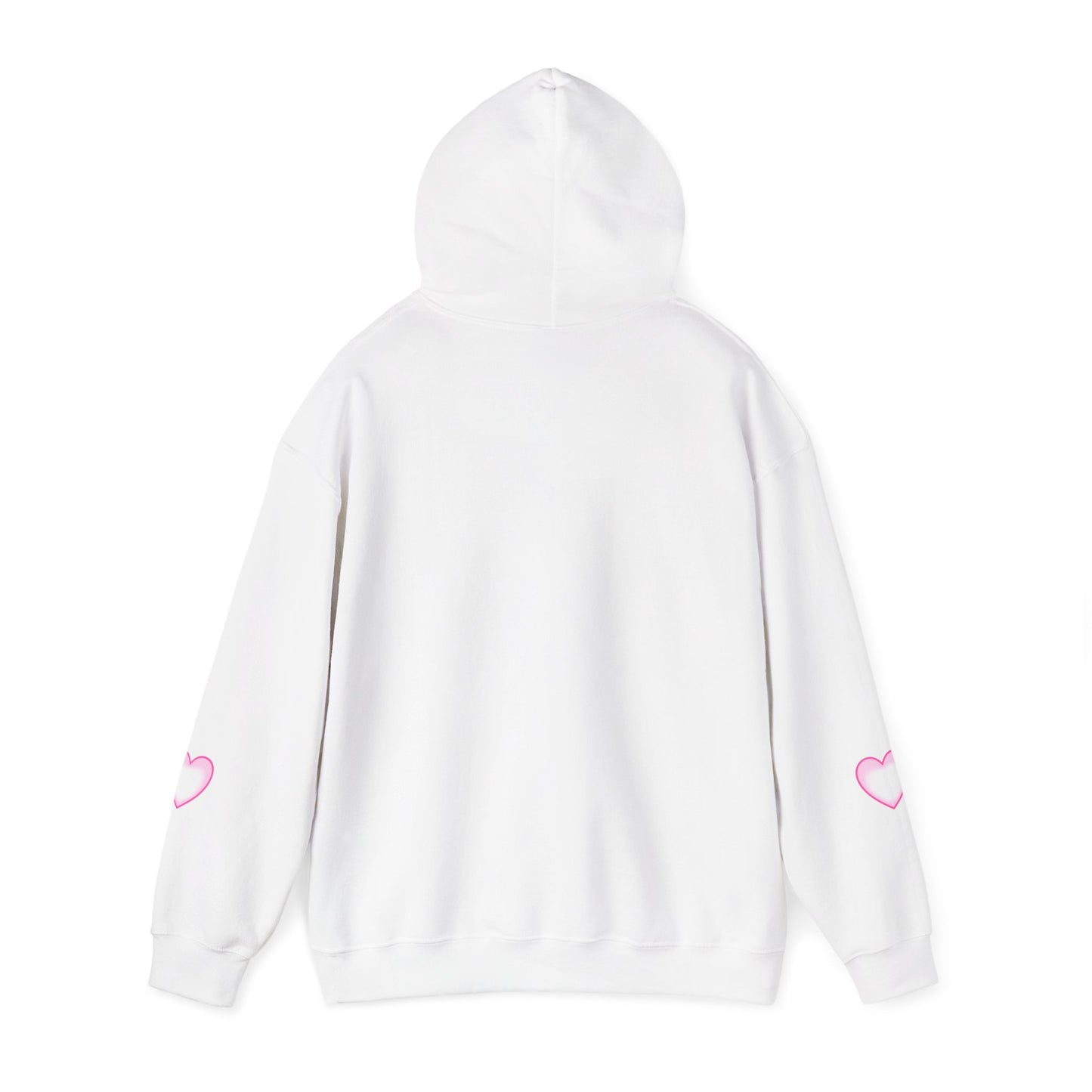 Christian Hoodie - "Loved by Abba" Pink Script with  Heart Sleeve Design
