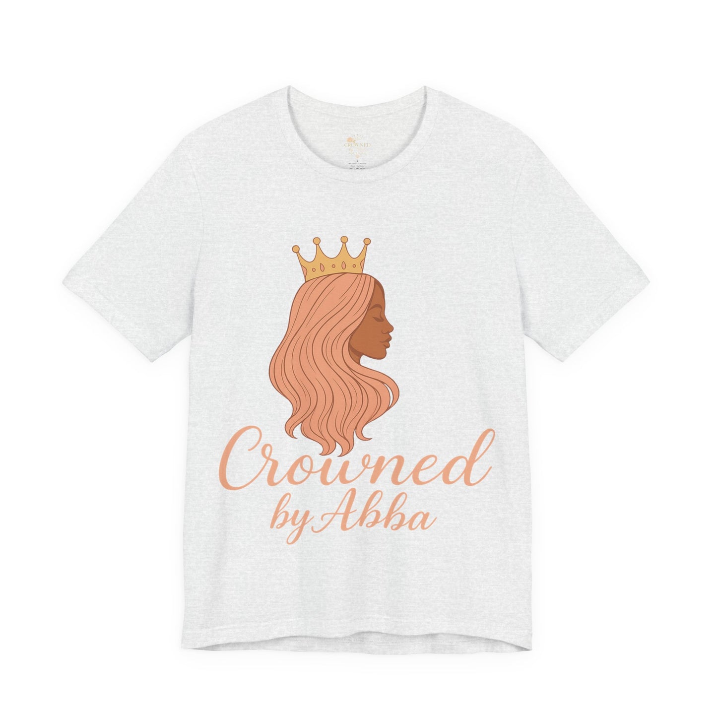 Crowned by Abba T-Shirt — Pastel Crown & Ribbon Christian Inspirational Tee