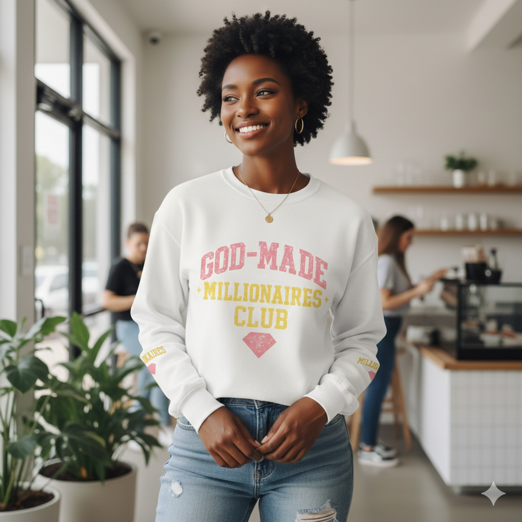 God-Made Millionaires Club Sweatshirt — Deuteronomy 8:18 Crewneck
