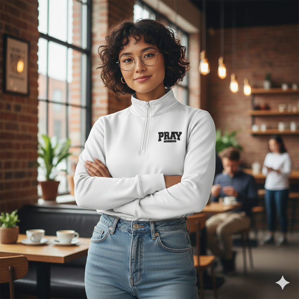 Quarter-Zip Pullover — "The Lord Is My Shepherd" Faith Pullover (Psalm 23)