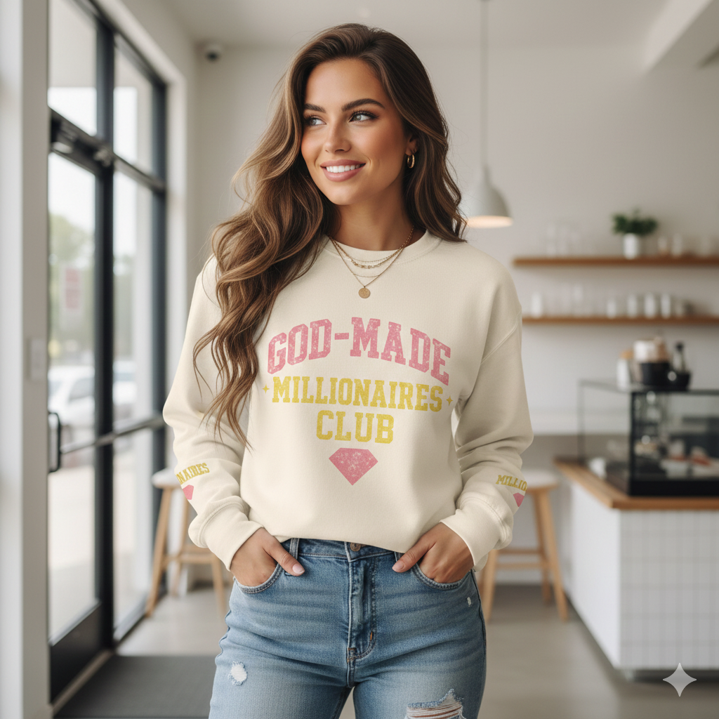 God-Made Millionaires Club Sweatshirt — Deuteronomy 8:18 Crewneck