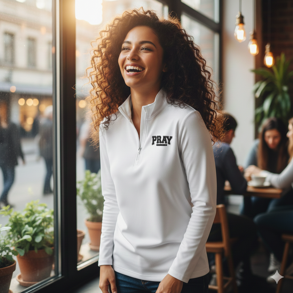 Quarter-Zip Pullover — "The Lord Is My Shepherd" Faith Pullover (Psalm 23)