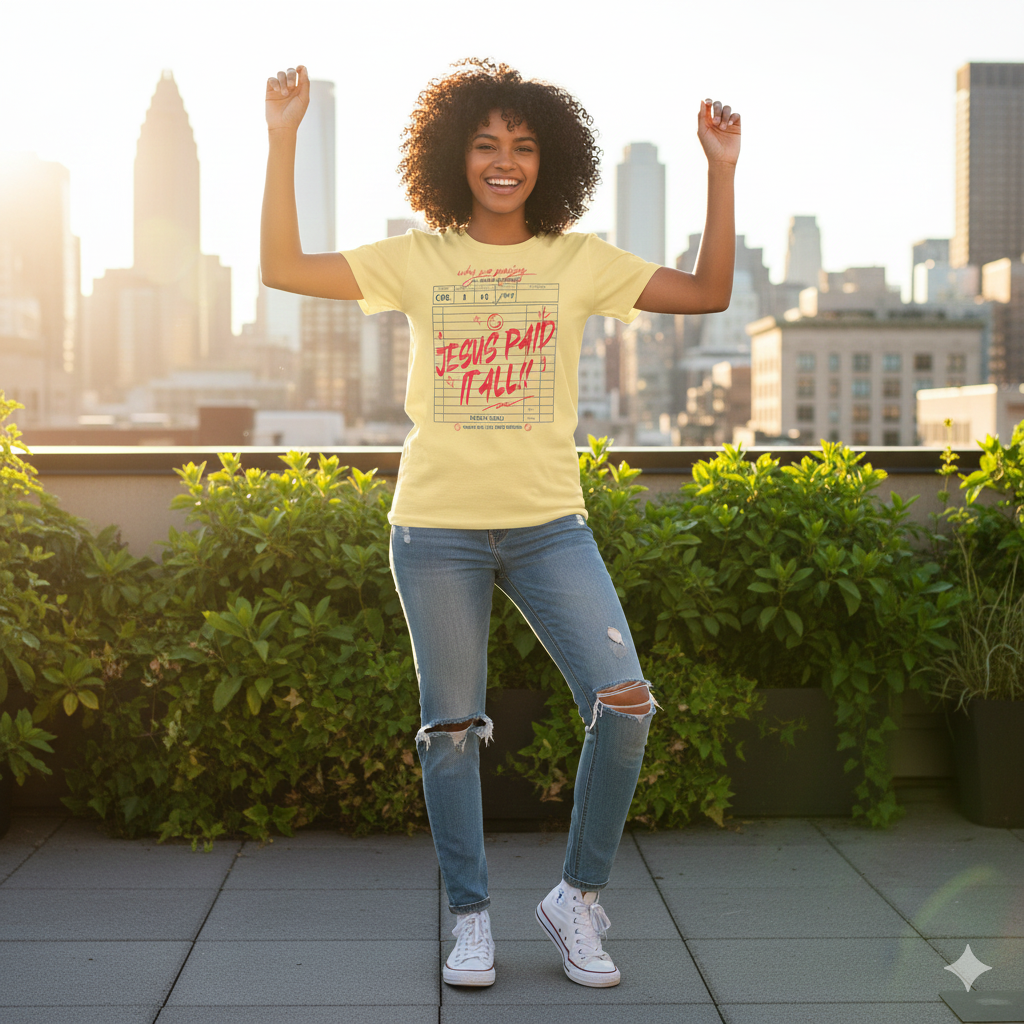 Jesus Paid It All T-Shirt — Vintage Receipt Graphic Christian Tee