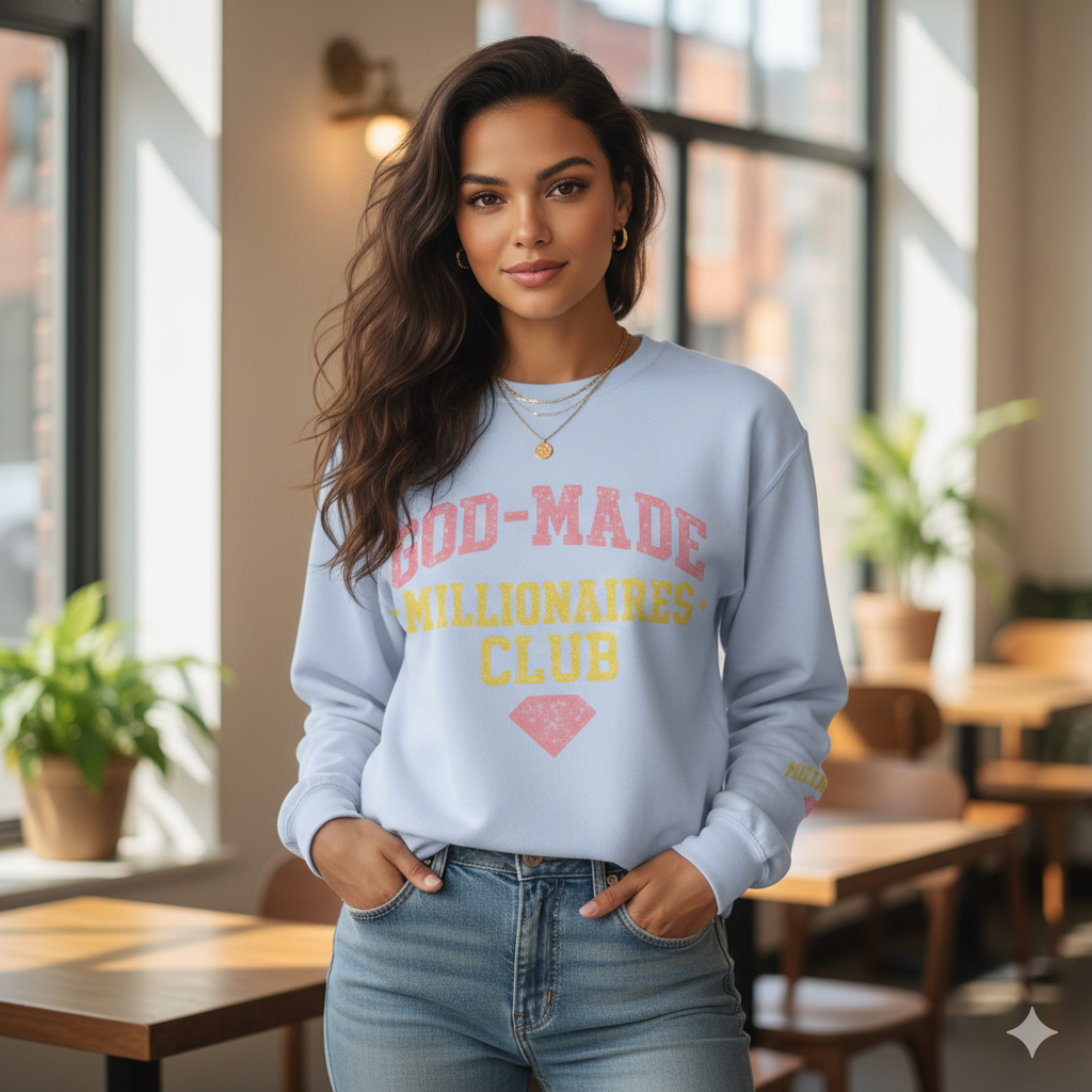 God-Made Millionaires Club Sweatshirt — Deuteronomy 8:18 Crewneck