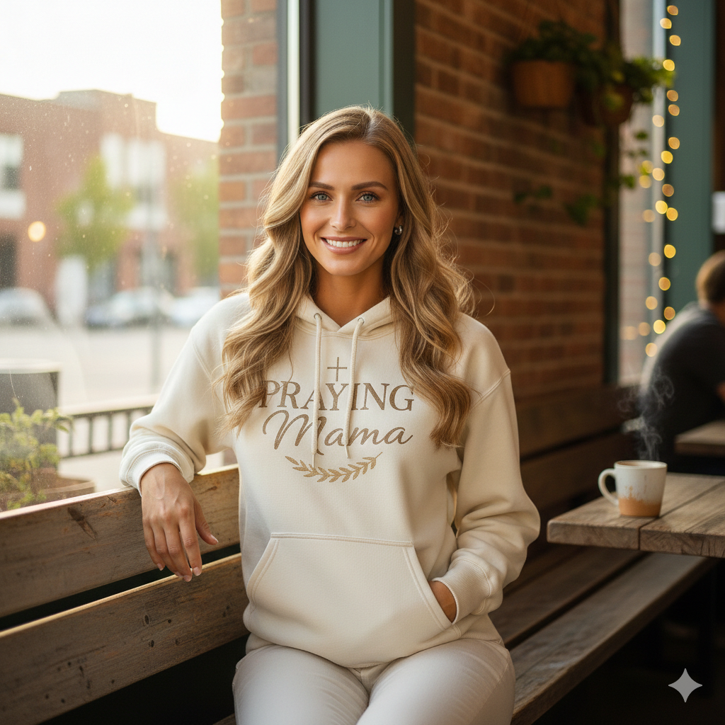 Praying Mama Hoodie — Faith-Based Mother's Pullover Sweatshirt